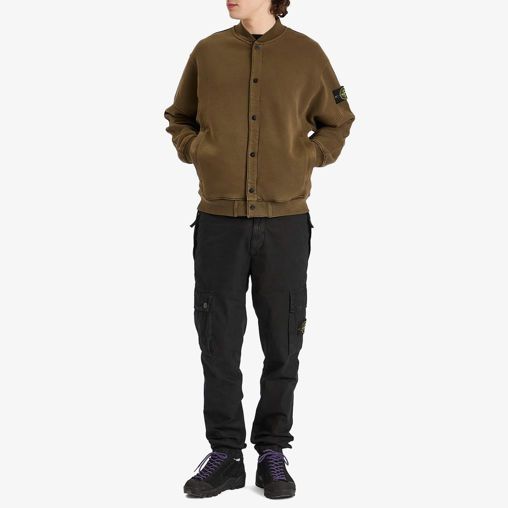 Stone Island Men's Old Effect Brushed Cotton Canvas Cargo Pants Black